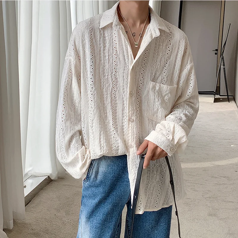 Light Luxury Hollow Out Design Shirt Coat for Women, a stylish and unique outerwear piece, perfect for a sophisticated a — photo 5