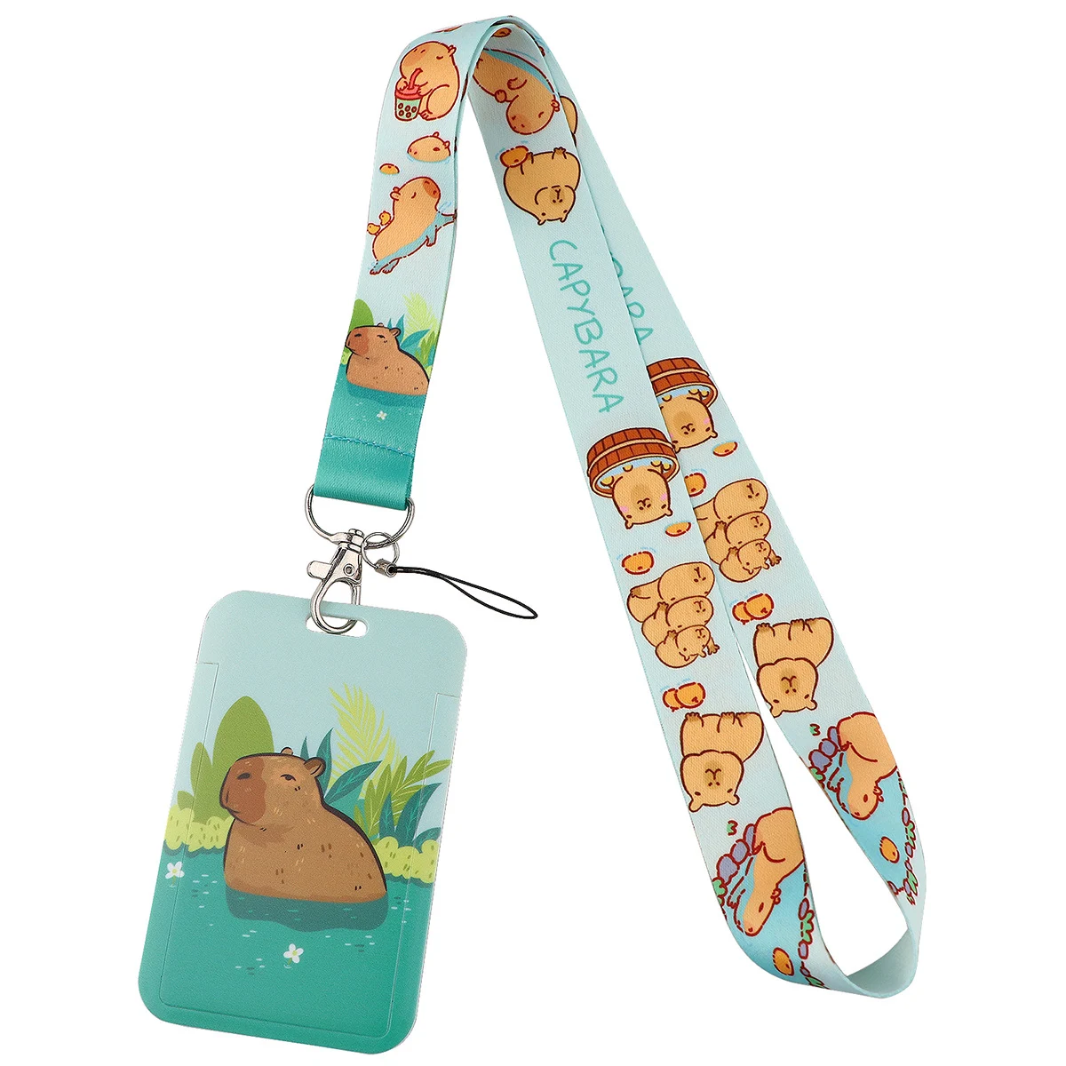 Alça para celular Capivara com suporte para certificado. Mantenha seu telefone seguro e seus documentos acessíveis. Prático e funcional para uso diário. — foto 7