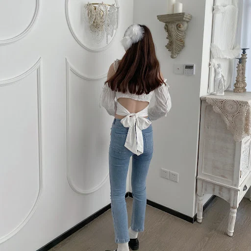 Title 2, Jeans Slim Diseño Mujer Rectos Cintura Alta Str...