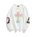 Rainbow Color Cross Foaming Three-dimensional Plus Velvet Uniform Sweater for Men and Women. Comfortable, warm unisex ap — photo 1