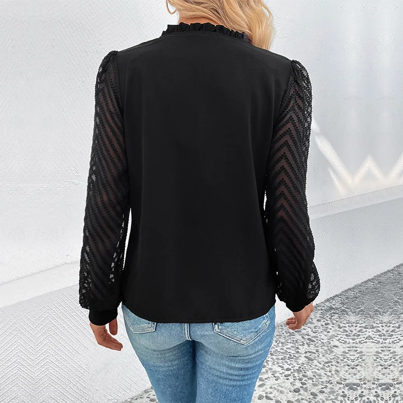 Title 4, Camicia da donna con cuciture in pizzo a manich...