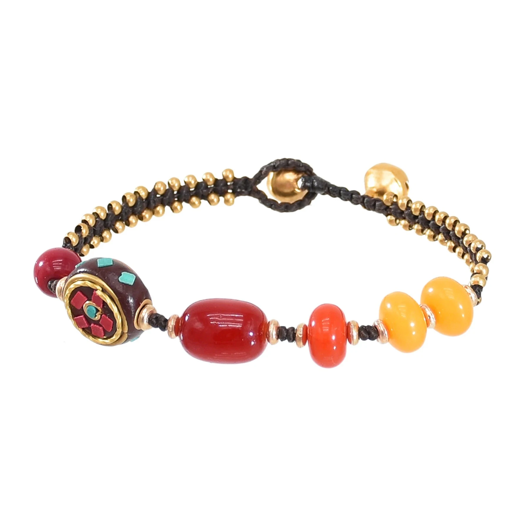 Bracelet bohème ethnique tissé à la main avec clochettes. Un accessoire unique et élégant pour un style bohème enchanteur au quotidien. — photo 2