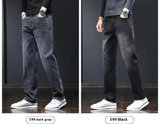 Title 10, Calças jeans masculinas folgadas retas casuais ...