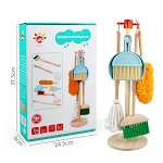 Kit de limpeza de casinha de brincar de simulação de madeira Brinquedo infantil que promove brincadeiras imaginativas e ensina habilidades de limpeza — foto 5