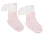 Meias Infantis Asas de Anjo Meias de Bebê Confortáveis e Fofas, perfeitas para manter os pés do seu bebê quentinhos e estilosos. — foto 1