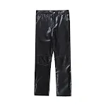 Heren Punk Rock broek van effen glanzend PU-leer Losse pasvorm voor een edgy look Comfortabel en stijlvol voor een statement outfit Perfect voor heren — foto 8