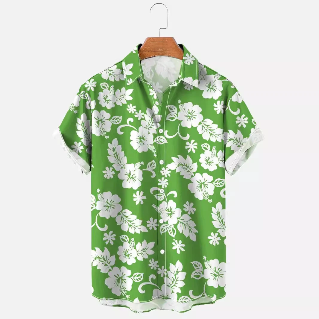 Summer Flower Pattern Seaside Men's Clothing Print Shirt. Comfortable and stylish shirt perfect for a relaxed summer loo — photo 12