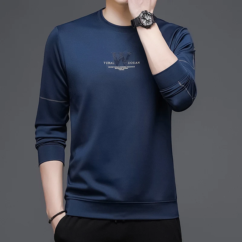 Camiseta masculina manga longa verão fina gola redonda leve respirável conforto para dias quentes — foto 5