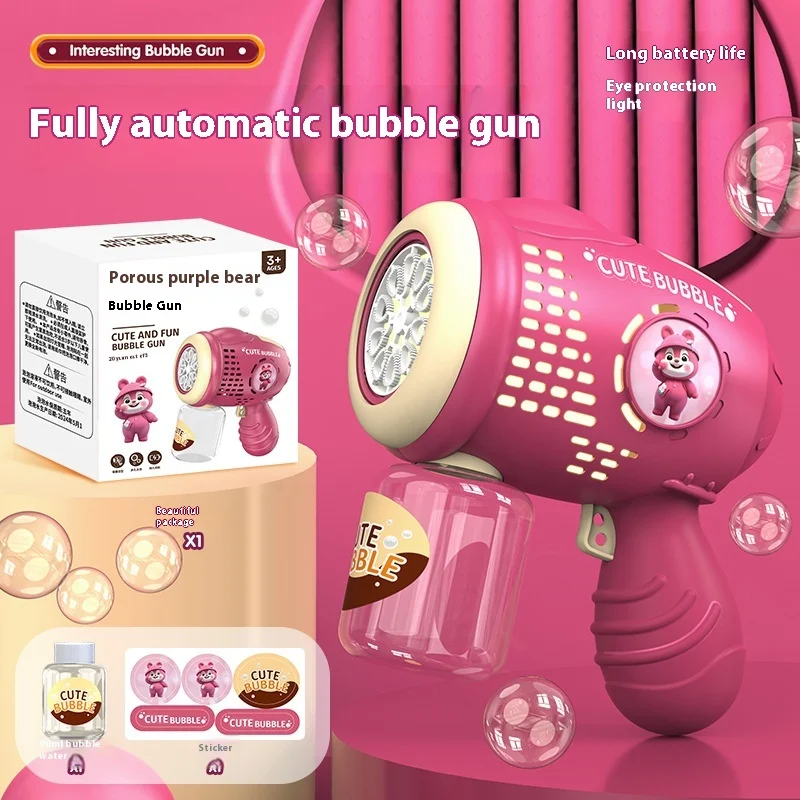 Arma de bolhas Gatling elétrica para crianças Brinquedo divertido ao ar livre Jogo de bolhas automático Fácil de usar Presente perfeito para crianças — foto 6