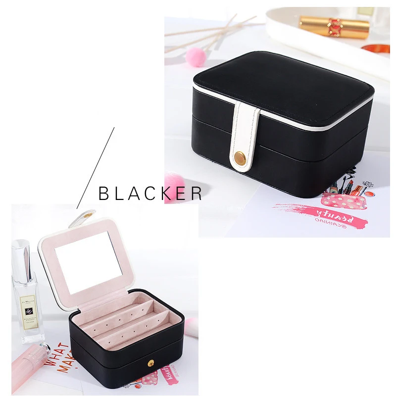 Portable PU Leather Jewelry Earrings Box, compact and stylish, protects your earrings, perfect for travel and daily use, — photo 3