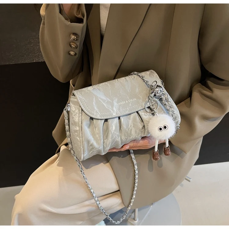 Title 6, Bolsa Nuvem Plissada Design Especial Feminina S...