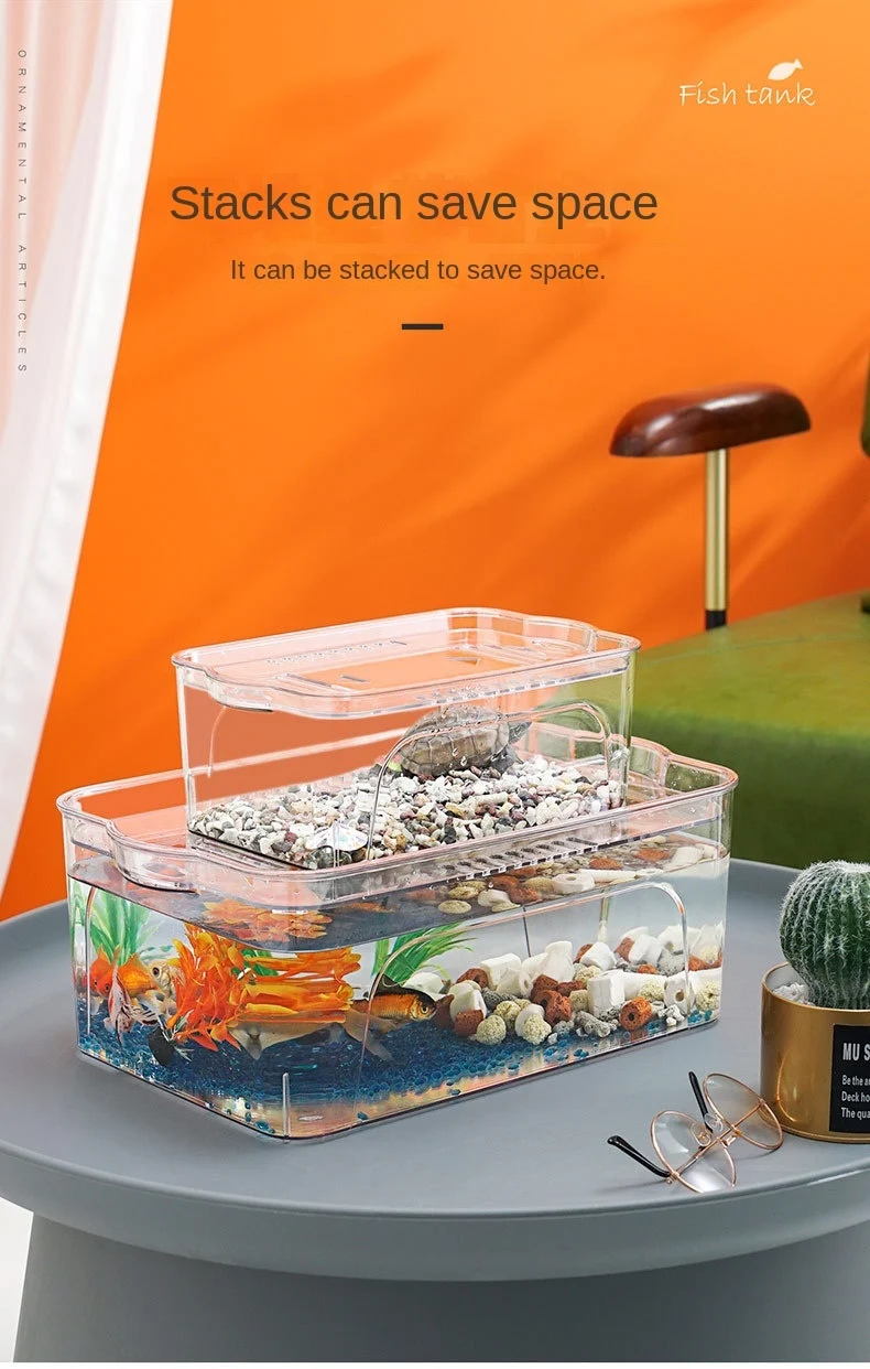 Title 8, PET Explosion-proof Fish Tank Tabletop Mobile S...