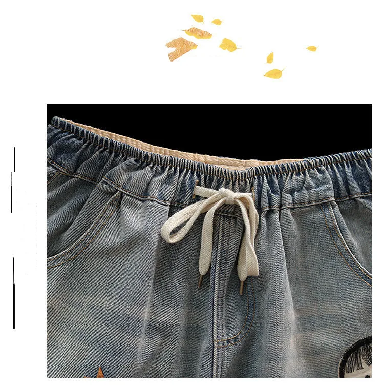 Shorts vintage versatili con vita elastica e ricami a fori, gamba larga, perfetti per un look casual e alla moda. — foto 10