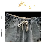 Shorts vintage versatili con vita elastica e ricami a fori, gamba larga, perfetti per un look casual e alla moda. — foto 10