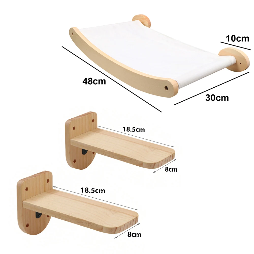 Title 19, Wooden Wall Cat Climbing Cat Sisal Scratching P...