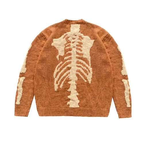 Title 8, Maglione casual in maglia scheletro di osso sci...