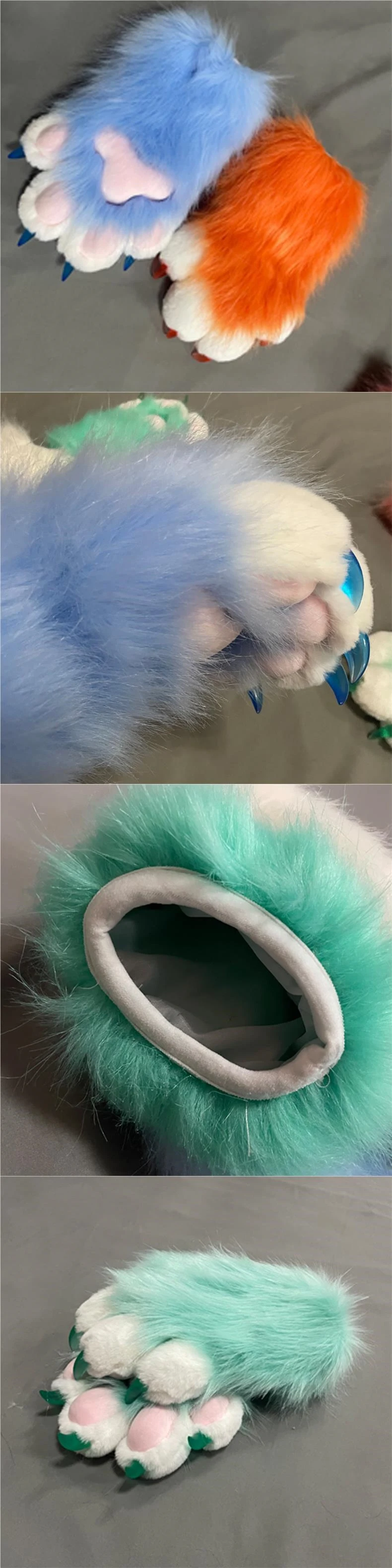Luvas coloridas pata de fera Garra de gato Pelúcia fofa Mantenha as mãos quentes e divirta-se com estas luvas de pelúcia adoráveis e confortáveis. Perfeitas para crianças. — foto 3