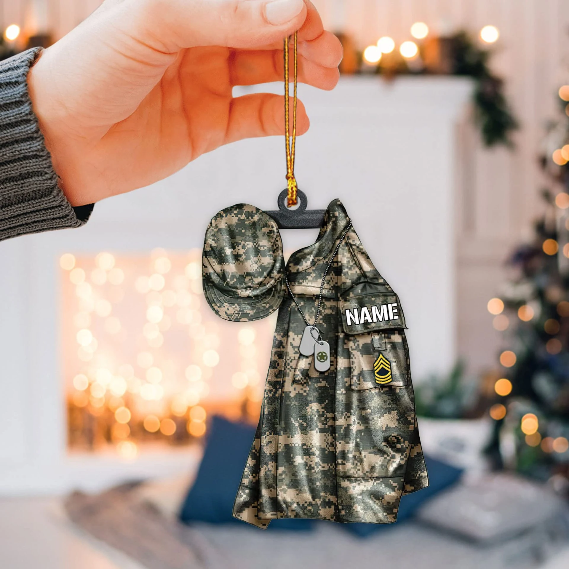 Pingente de mochila de soldado veterano personalizado em acrílico, uma lembrança duradoura do serviço militar e da dedicação. — foto 1