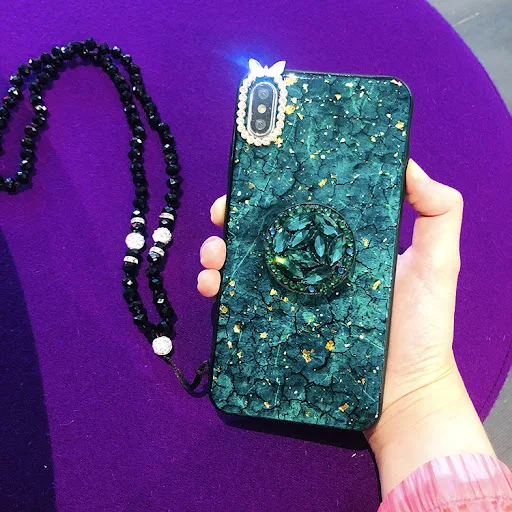 Title 3, Capinha para iPhone compatível, com efeito márm...