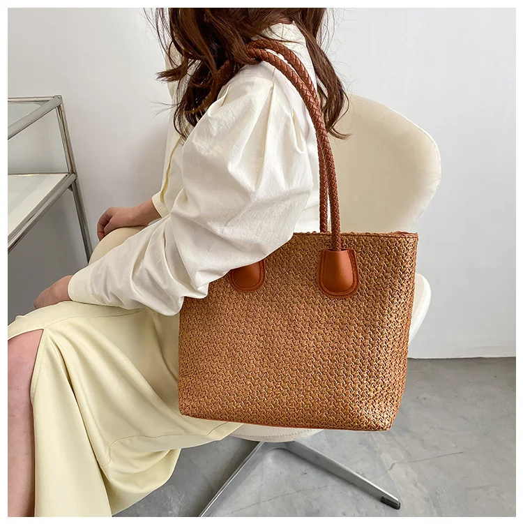 Title 2, Braided Commuting Single Shoulder Tote Large Bag