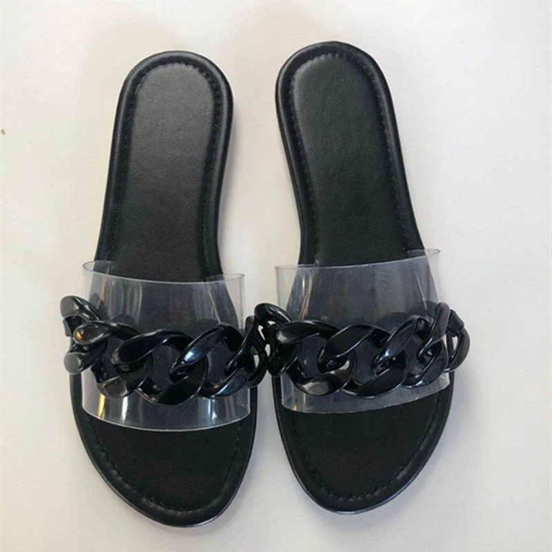 Candy Color Fashion Chain Women's Sandals and Slippers for a stylish and comfortable summer look. Perfect for everyday w — photo 3