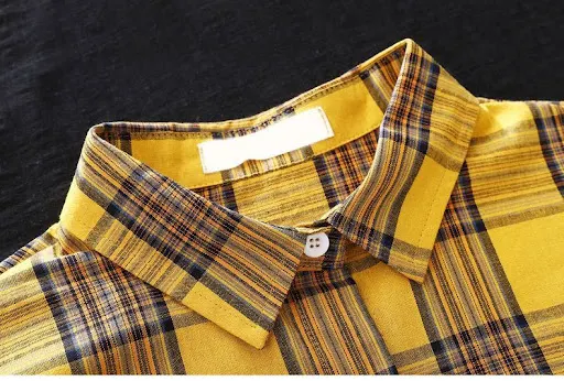Title 7, Womens Mid-length Loose Long Sleeve Top Plaid ...