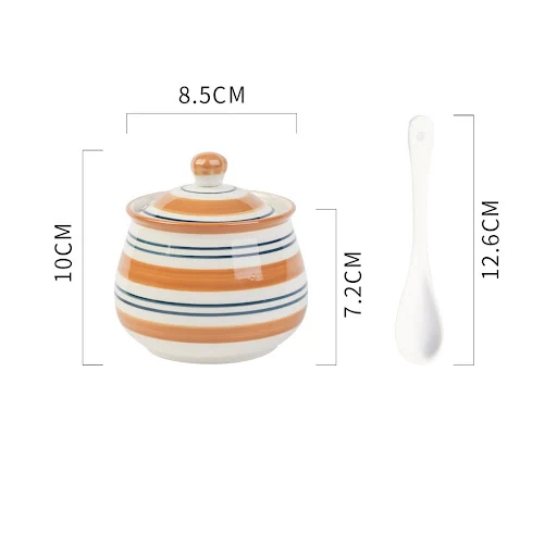 Title 3, Ceramic Household Kitchen Condiment Pot Set. Ke...