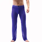 Heren mesh pyjamabroek, see-through, fashion personality, comfortabel en ademend, ideaal voor een stijlvolle en relaxte avond of nacht. — foto 2