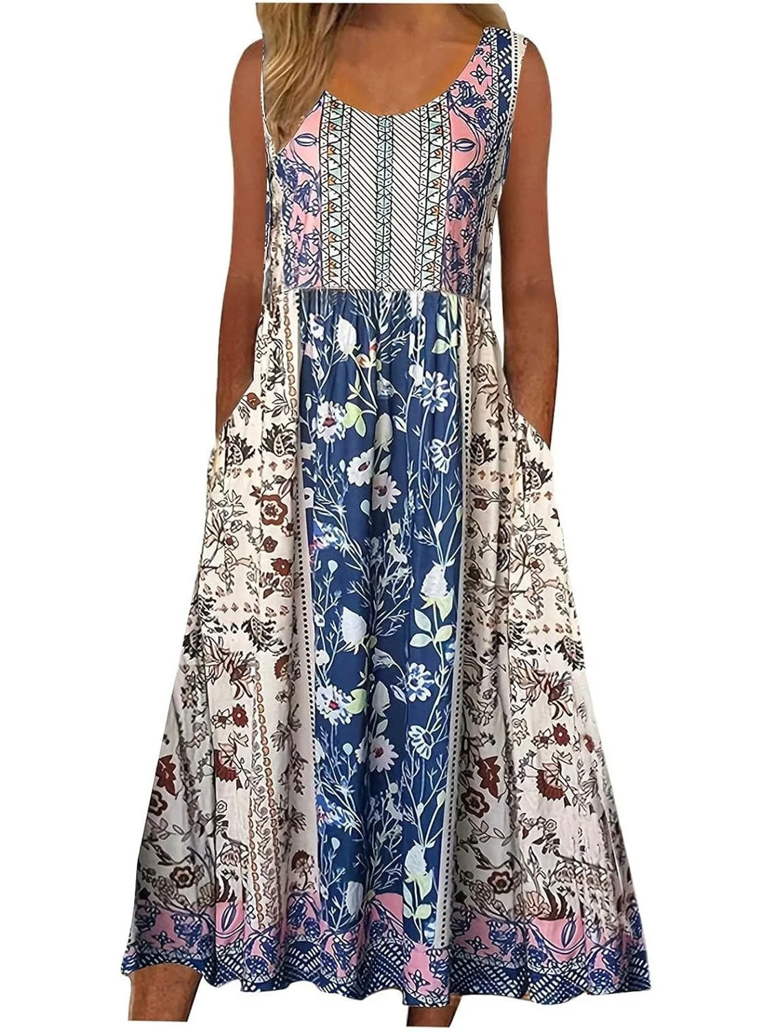 Spring And Summer New Printed Sleeveless Pullover Dress Women's Casual — photo 4