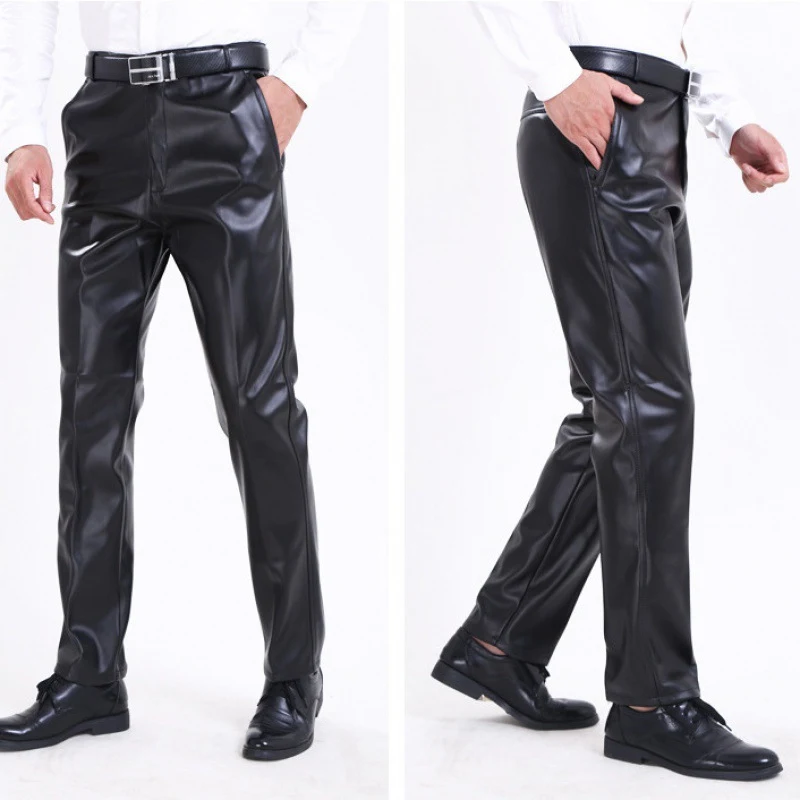 Title 2, Calças de couro slim fit, para pés pequenos, sk...