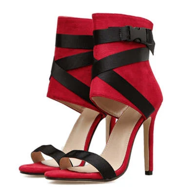Open Toe Fashion Style Woven Buckle Stiletto Heels Peep Toe Women's Shoes. Elevate your style with these elegant and chi — photo 1