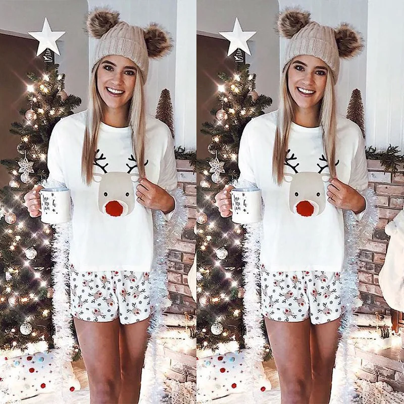 Reindeer Print Casual Long Sleeve Christmas Suit. Celebrate the holidays in comfort and style with this festive and cozy — photo 9