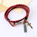 Pulseira de couro PU trançado Cowhide Anel Duplo Punk Jewelry, um acessório arrojado e estiloso para pulsos. — foto 18