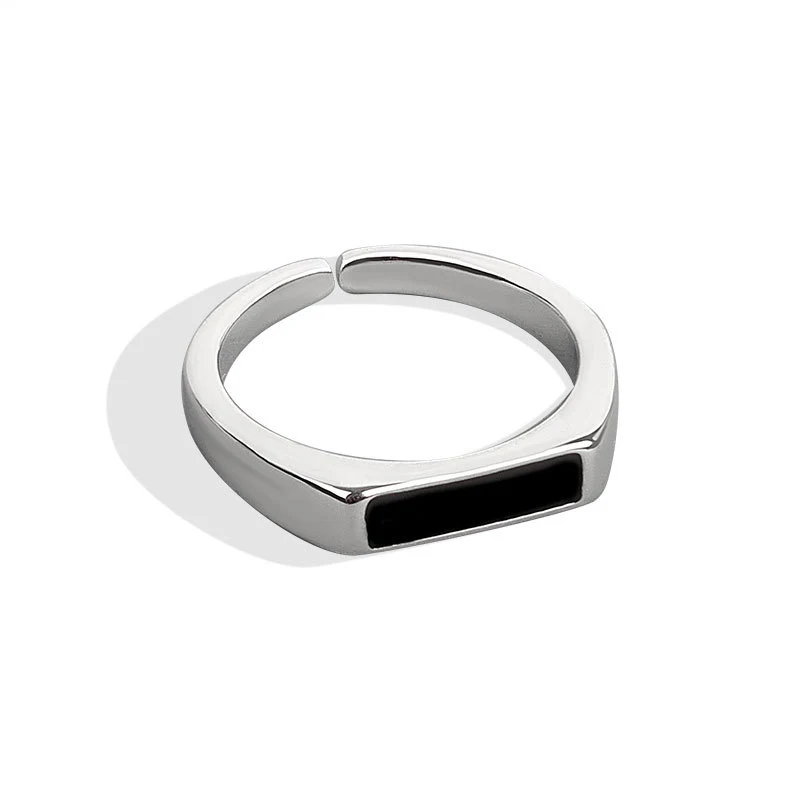 Anel Cool Wind Preto em Prata Esterlina para um visual moderno e estiloso. Design elegante e sofisticado, perfeito para você. — foto 1
