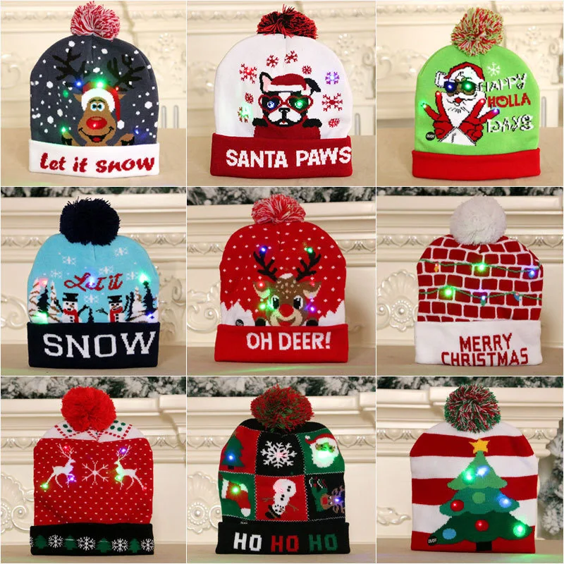 Colorful Glowing Knitted Hat Christmas Hat — photo 11