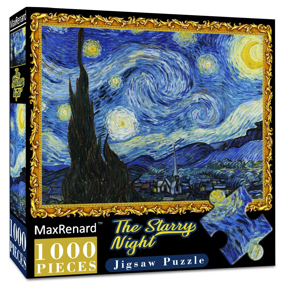 1000 Piece Van Gogh Starry Night Pressure Puzzle, relax and enjoy assembling this work of art, great for adults. — photo 8