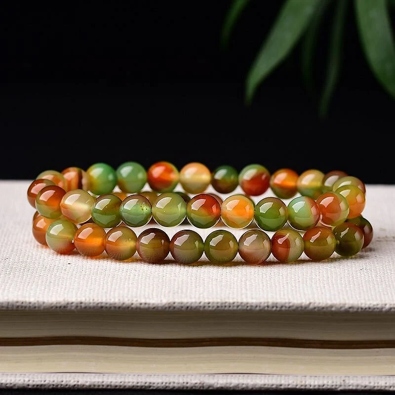 Pulseira de ágata pavão natural, círculo único, adorno masculino e feminino, elegância, proteção, presente ideal, estilo único. — foto 6