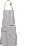 Halter striped polyester restaurant gardening apron, offering durability, comfort, and protection for servers and garden — photo 13