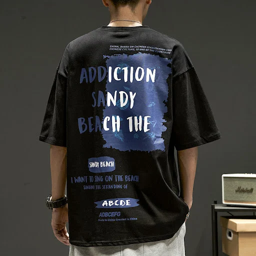 Title 6, Letter Print Half Sleeve Boys Summer T-shirt