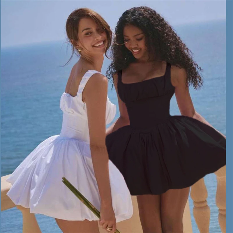 Summer New Women's Clothing Solid Color Elegant Backless Pleated Waist Tight Dress — photo 23