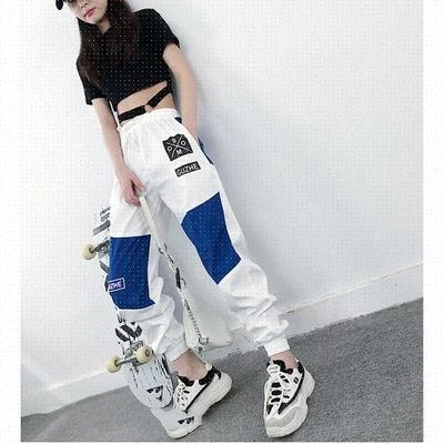 Title 7, Womens High Waist Letter Spliced Cargo Pants, ...