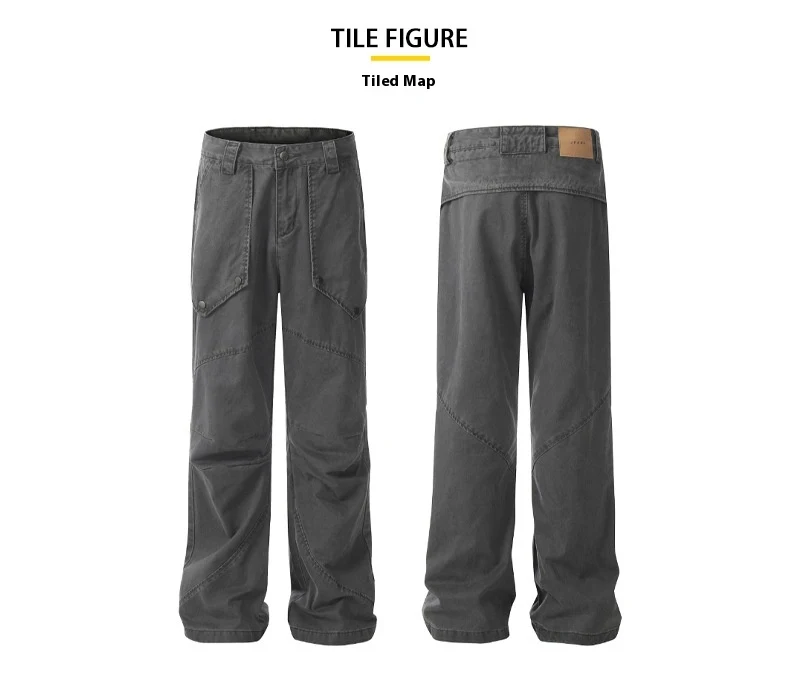Title 3, Pantalon ample micro-évasé avec poches plissées...