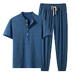 New Summer Thin Ice Silk Breathable Leisure Sports Cotton And Linen Suit Men. Lightweight, comfortable, and perfect for — photo 9