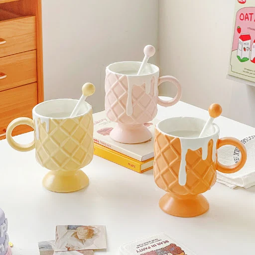 Title 6, Ice Cream Coffee Cup With Mixing Spoon for crea...