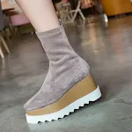Square Toe Wedge Platform Stretch Boots. Elevate your style with comfort, featuring a modern design for versatile wear a — photo 7