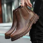 Botas Martin masculinas de couro de cano alto. Tendência moderna, perfeitas para um visual estiloso e cheio de atitude. Conforto e durabilidade garantidos. — foto 8