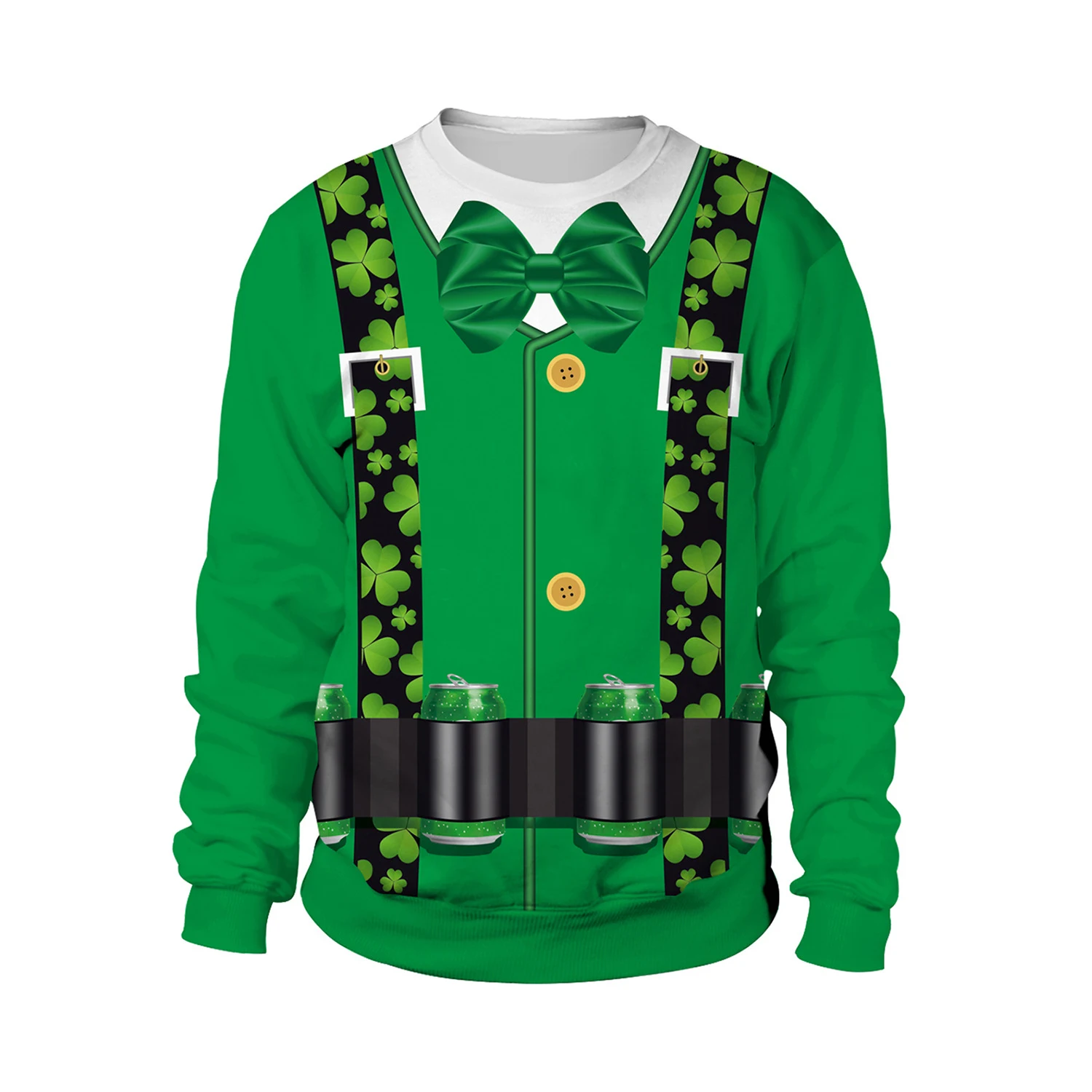 Camiseta de casal com chapéu verde do Dia de São Patrício para homens, suéter estiloso e confortável, perfeito para celebrar juntos a data. — foto 6
