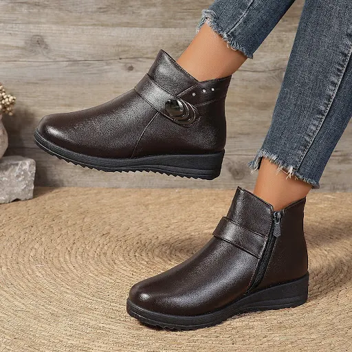 Title 5, Botas femininas de algodão forradas com lã, ant...
