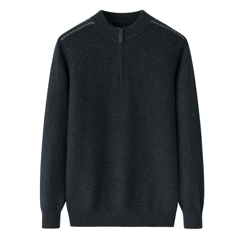 Men's Zipped Round Neck Woolen Sweater for warmth and comfort. Stylish design perfect for cold weather. Ideal for everyd — photo 5