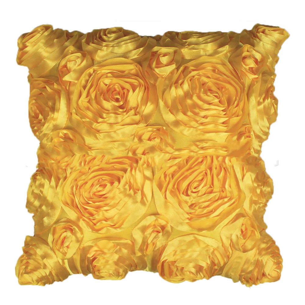 Capa de almofada com bordado de rosas de cetim para casa, macia e elegante, perfeita para sofás e camas, ideal para decorar. — foto 12